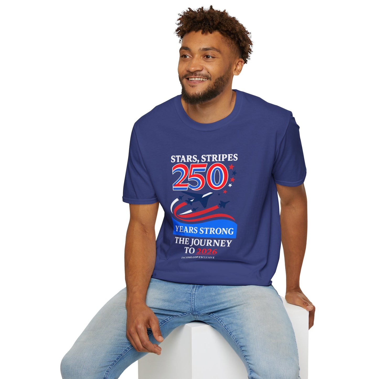 Patriotic Anniversary T-Shirt, Fourth of July shirt, Stars and Stripes tee, 250 Years Strong shirt, USA celebration apparel