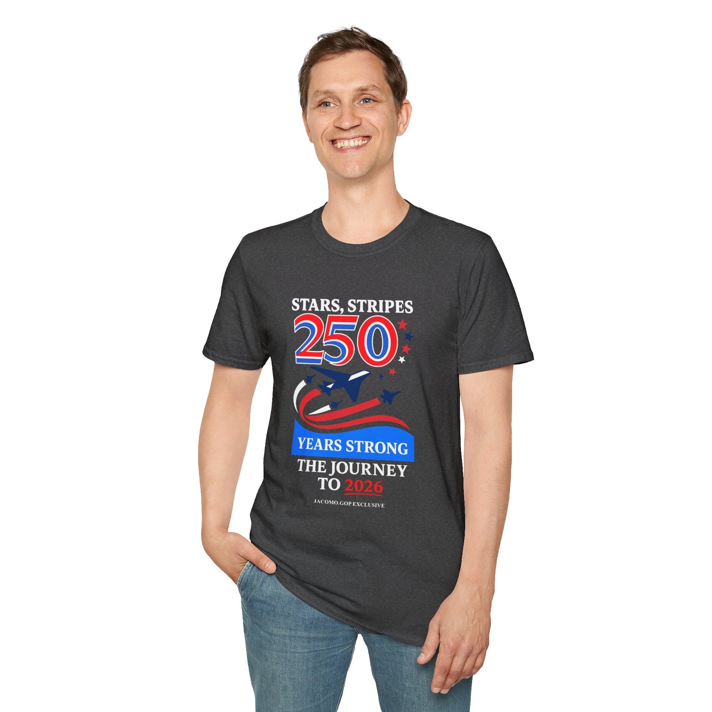 Patriotic Anniversary T-Shirt, Fourth of July shirt, Stars and Stripes tee, 250 Years Strong shirt, USA celebration apparel