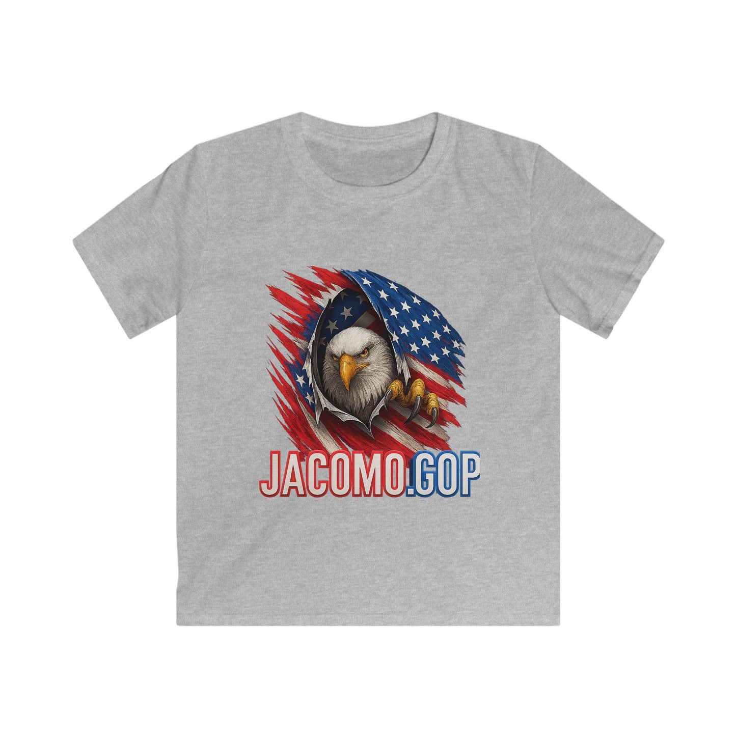 3D JACOMO GOP EAGLE Kids/Youth Softstyle Tee, Fun Graphic T-Shirt, Boys and Girls Casual Wear, Birthday Gift, Adventure Tee, Playful Kids Apparel