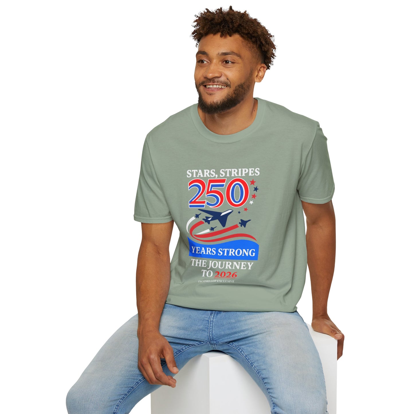 Patriotic Anniversary T-Shirt, Fourth of July shirt, Stars and Stripes tee, 250 Years Strong shirt, USA celebration apparel