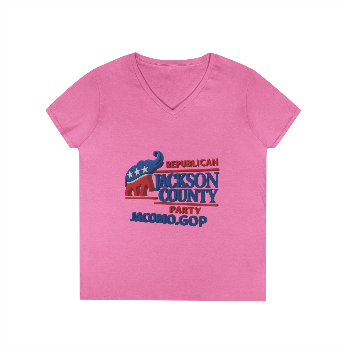 3D Women's Republican County V-Neck T-Shirt for Supporters | Political Apparel, Election Gear, Gift for Activists, Red State Pride, 4th of July
