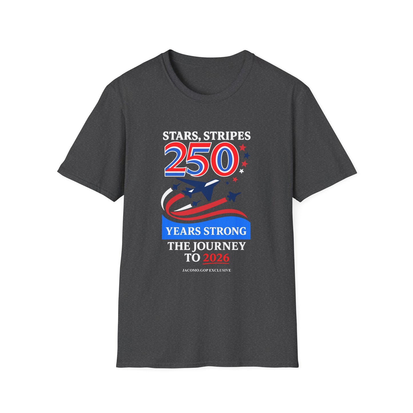Patriotic Anniversary T-Shirt, Fourth of July shirt, Stars and Stripes tee, 250 Years Strong shirt, USA celebration apparel