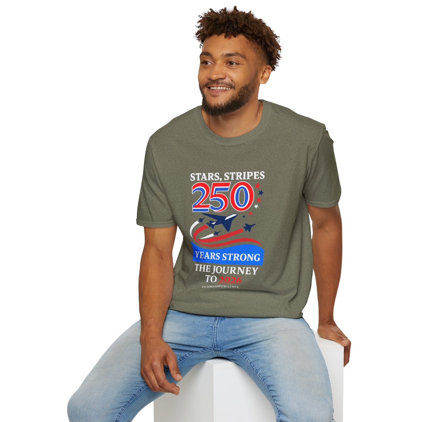 Patriotic Anniversary T-Shirt, Fourth of July shirt, Stars and Stripes tee, 250 Years Strong shirt, USA celebration apparel