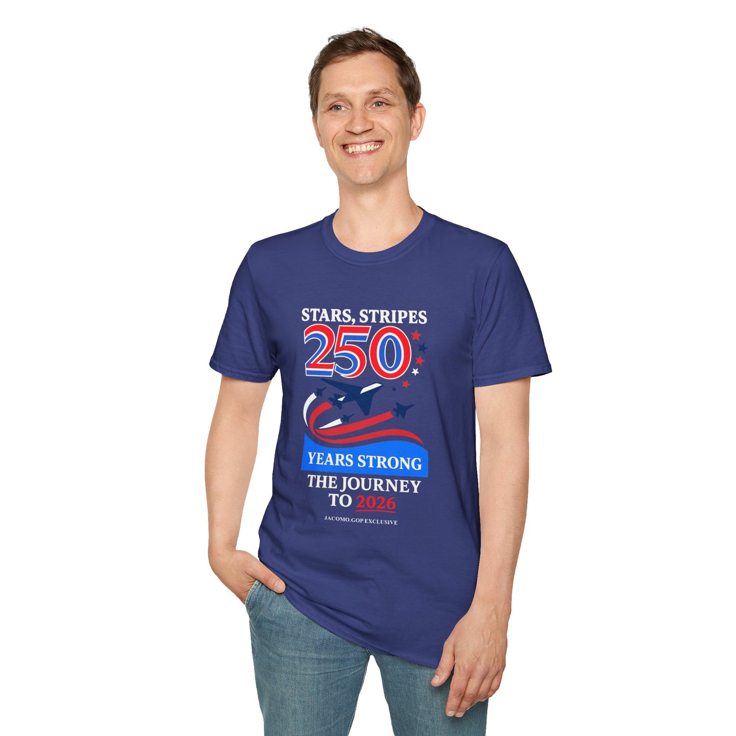 Patriotic Anniversary T-Shirt, Fourth of July shirt, Stars and Stripes tee, 250 Years Strong shirt, USA celebration apparel