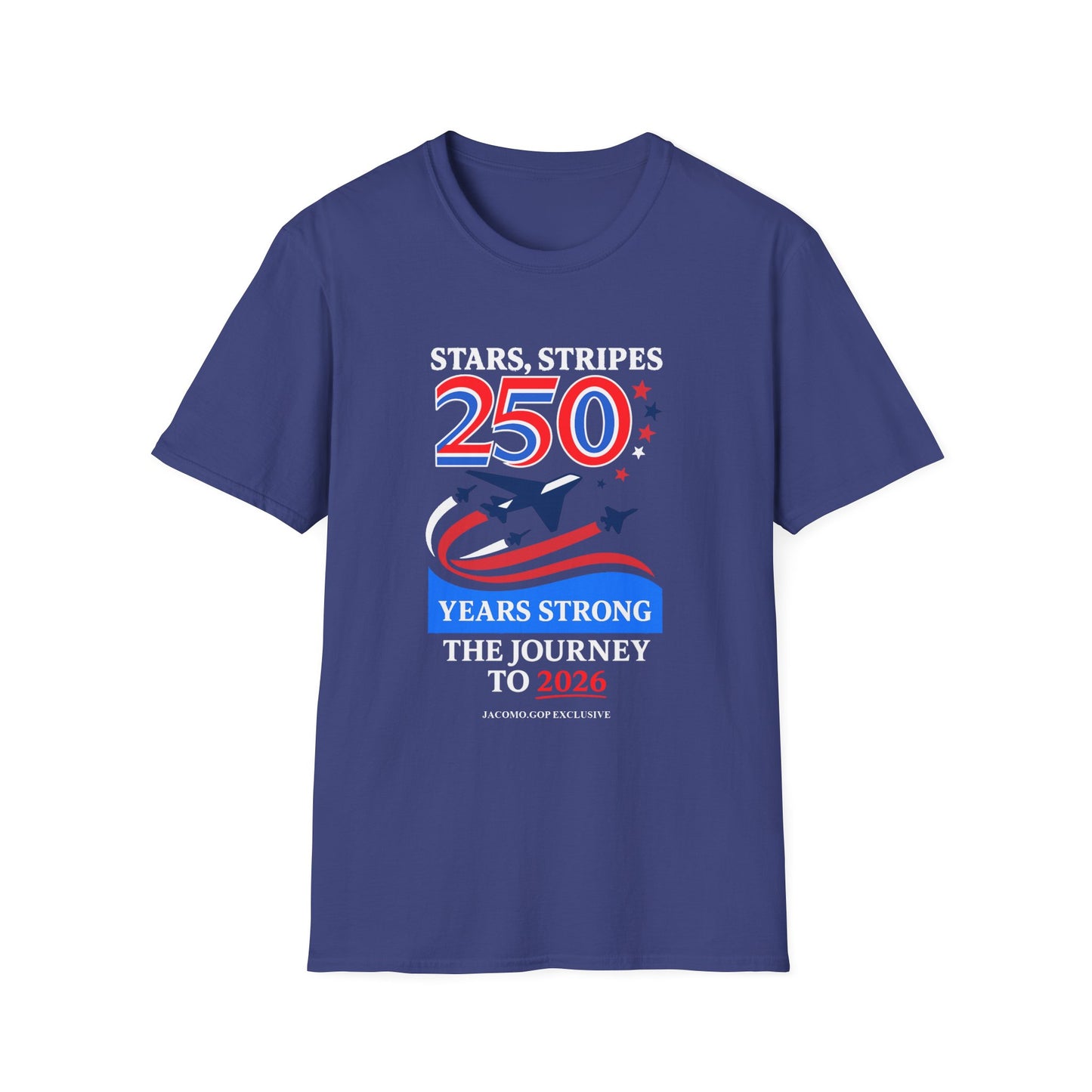 Patriotic Anniversary T-Shirt, Fourth of July shirt, Stars and Stripes tee, 250 Years Strong shirt, USA celebration apparel