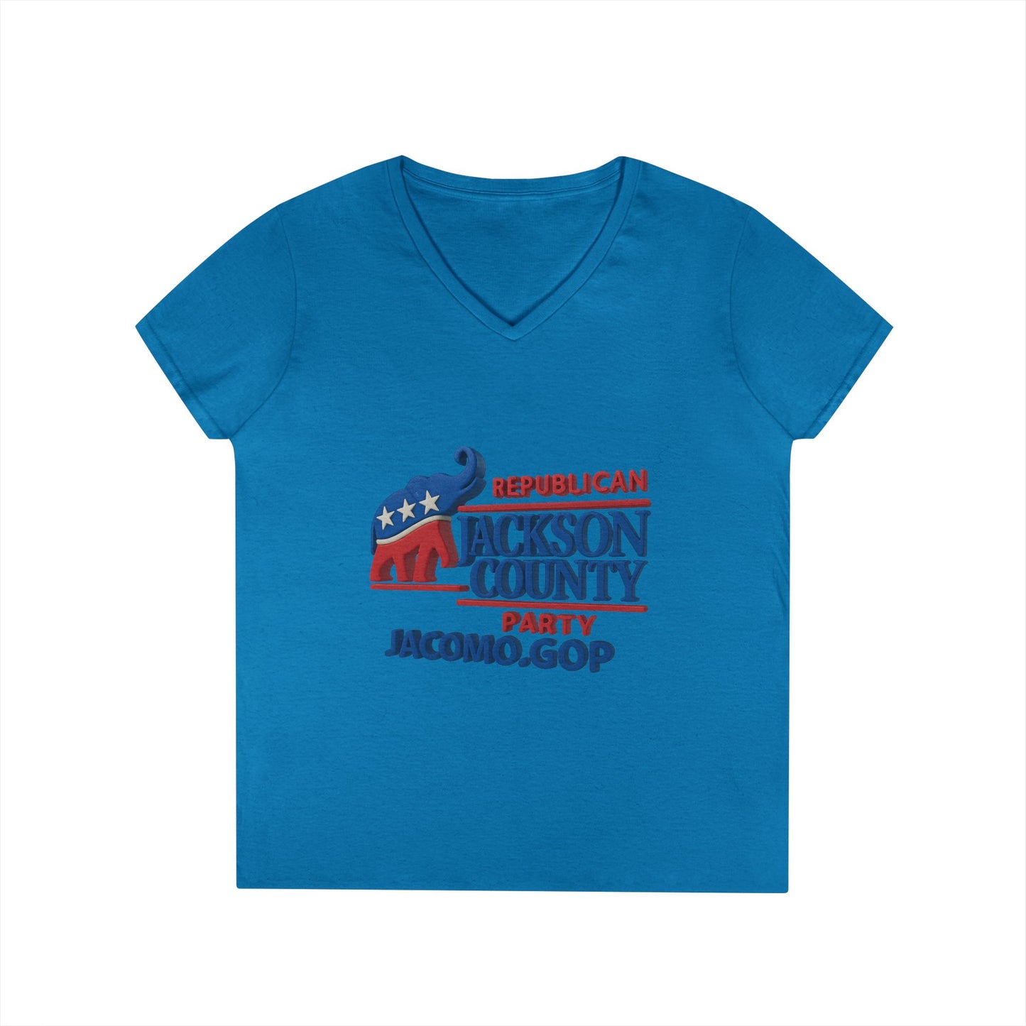 3D Women's Republican County V-Neck T-Shirt for Supporters | Political Apparel, Election Gear, Gift for Activists, Red State Pride, 4th of July