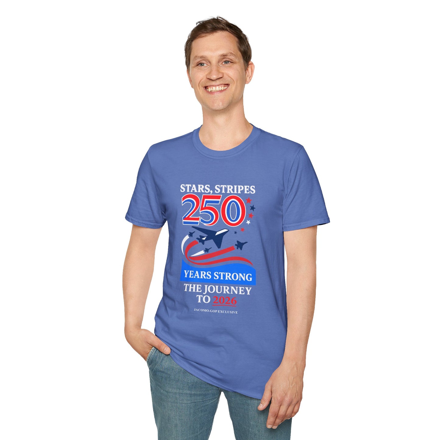 Patriotic Anniversary T-Shirt, Fourth of July shirt, Stars and Stripes tee, 250 Years Strong shirt, USA celebration apparel