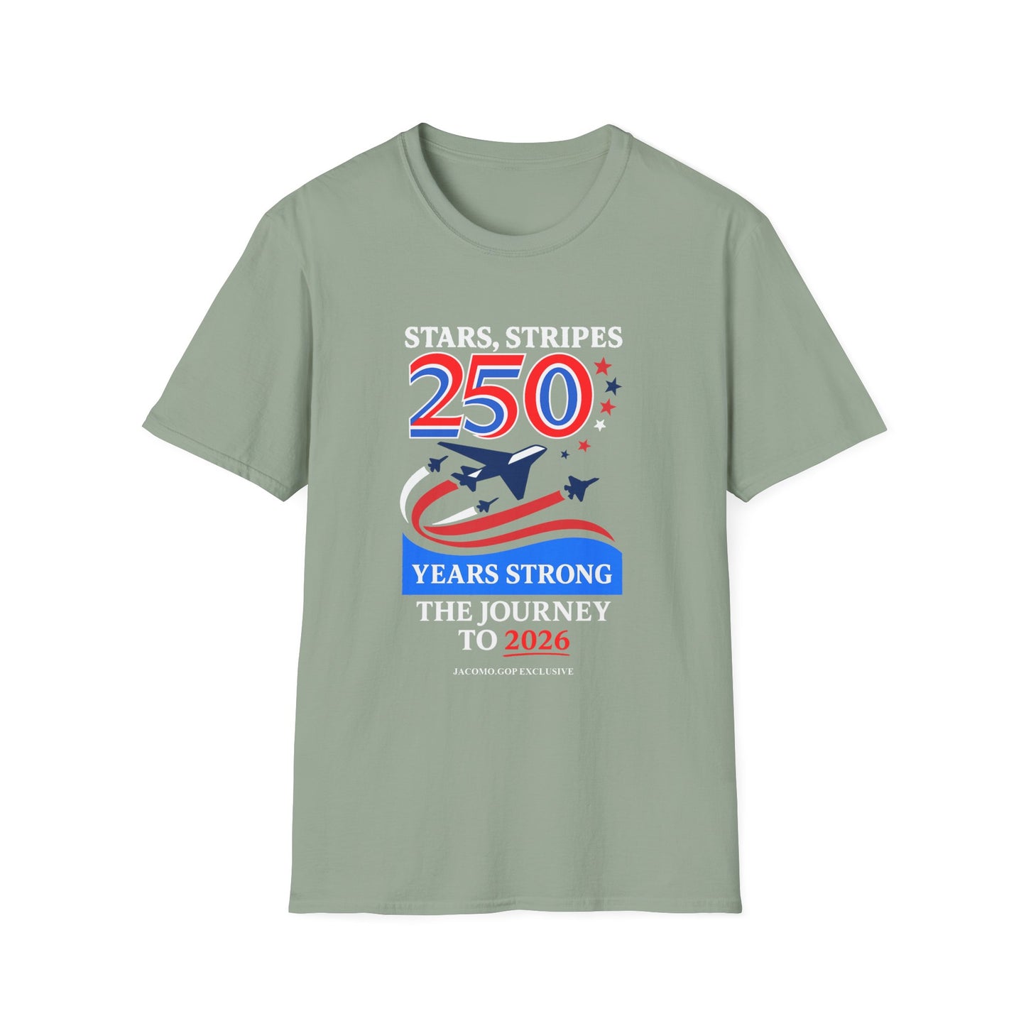 Patriotic Anniversary T-Shirt, Fourth of July shirt, Stars and Stripes tee, 250 Years Strong shirt, USA celebration apparel