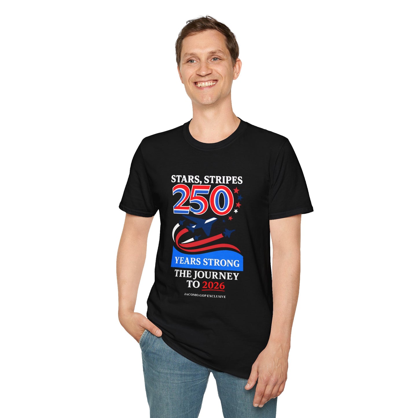 Patriotic Anniversary T-Shirt, Fourth of July shirt, Stars and Stripes tee, 250 Years Strong shirt, USA celebration apparel