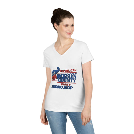 3D Women's Republican County V-Neck T-Shirt for Supporters | Political Apparel, Election Gear, Gift for Activists, Red State Pride, 4th of July