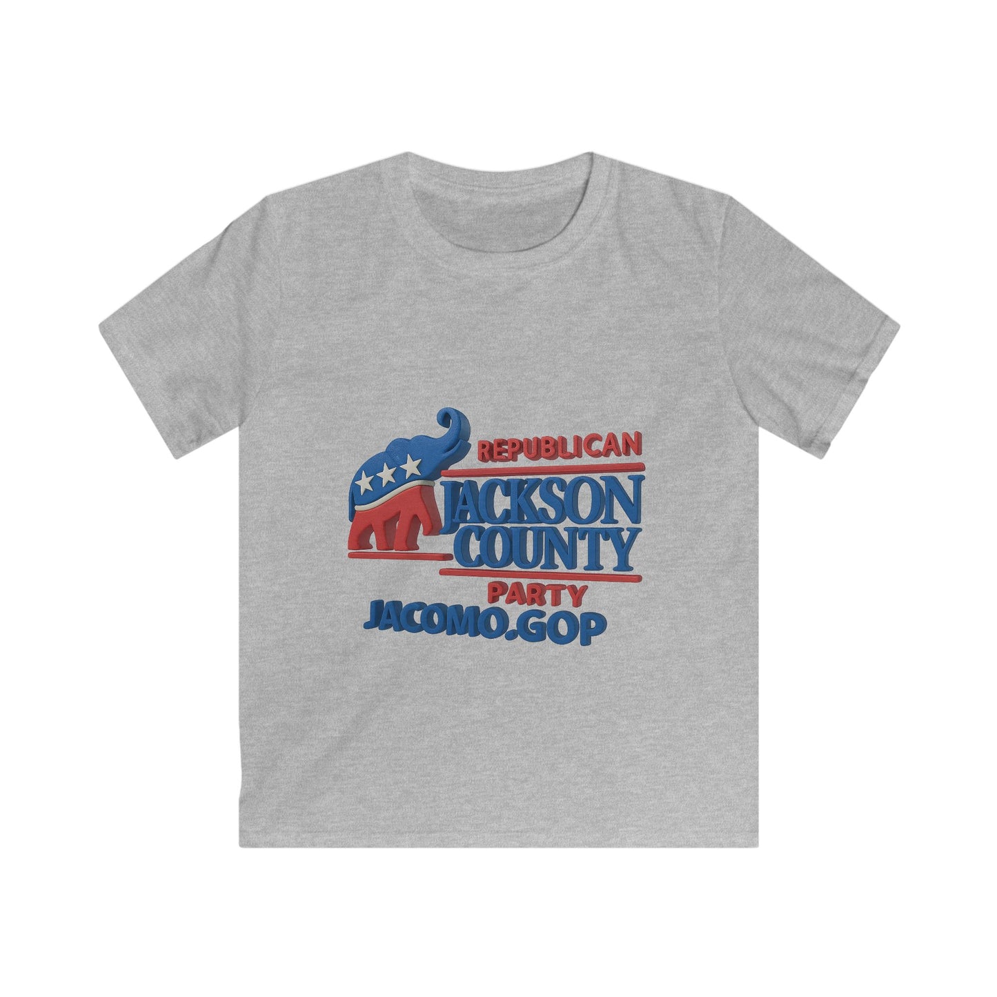 3D GOP PARTY DESIGN Kids/Youth Softstyle Tee, Fun Graphic T-Shirt, Boys and Girls Casual Wear, Birthday Gift, Adventure Tee, Playful Kids Apparel