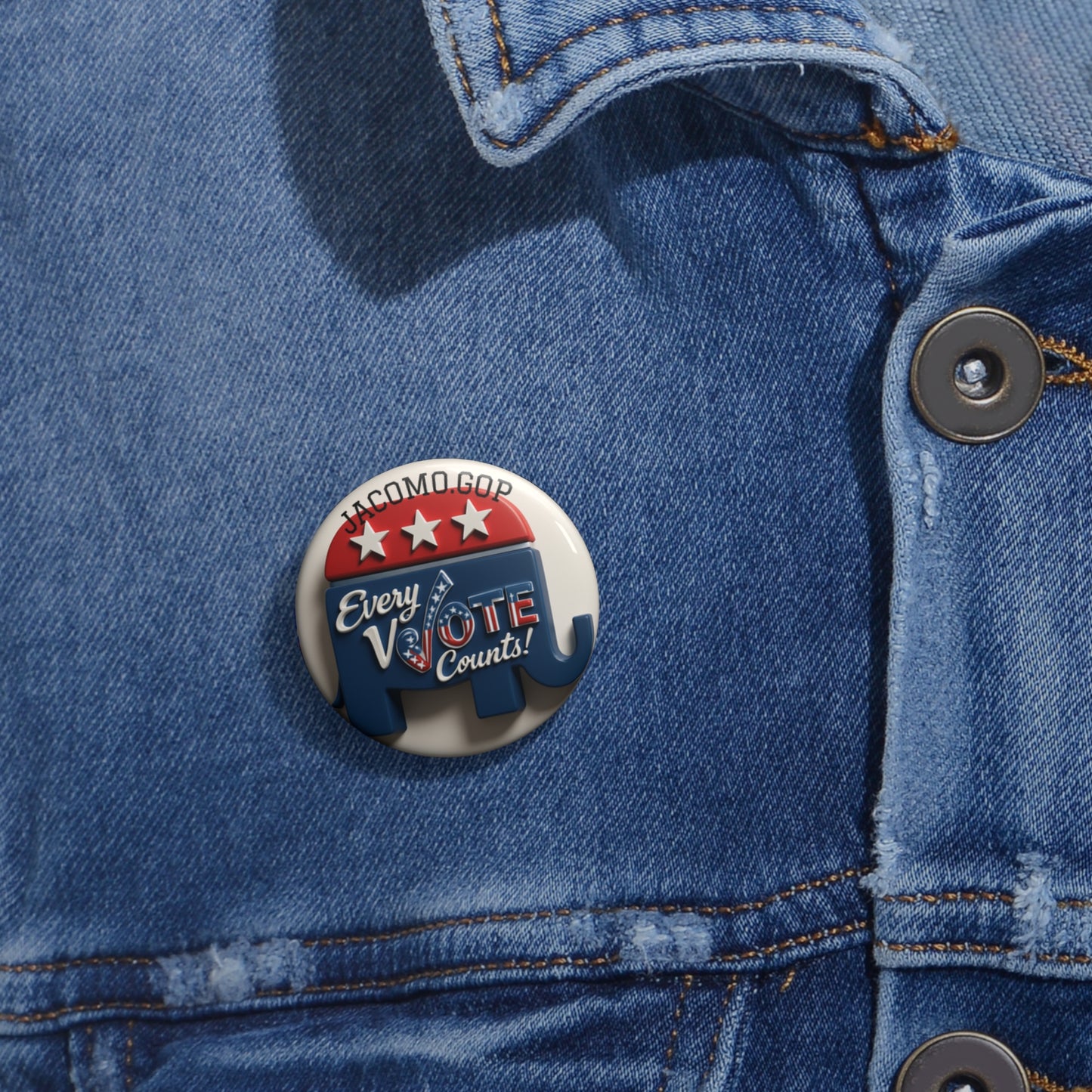 Custom Political Pin Buttons, Every Vote Counts, Election Badges, Campaign Accessories, Activism Gifts, Republican Merchandise