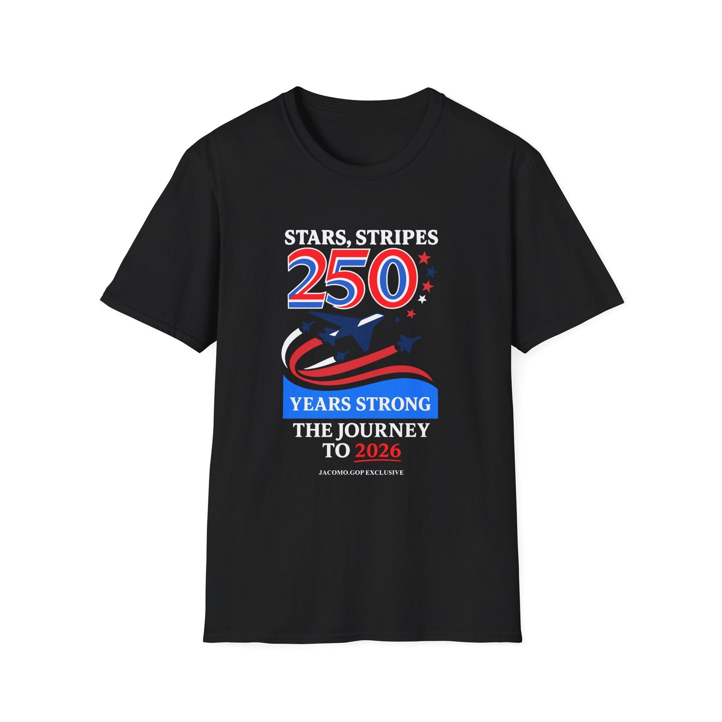 Patriotic Anniversary T-Shirt, Fourth of July shirt, Stars and Stripes tee, 250 Years Strong shirt, USA celebration apparel