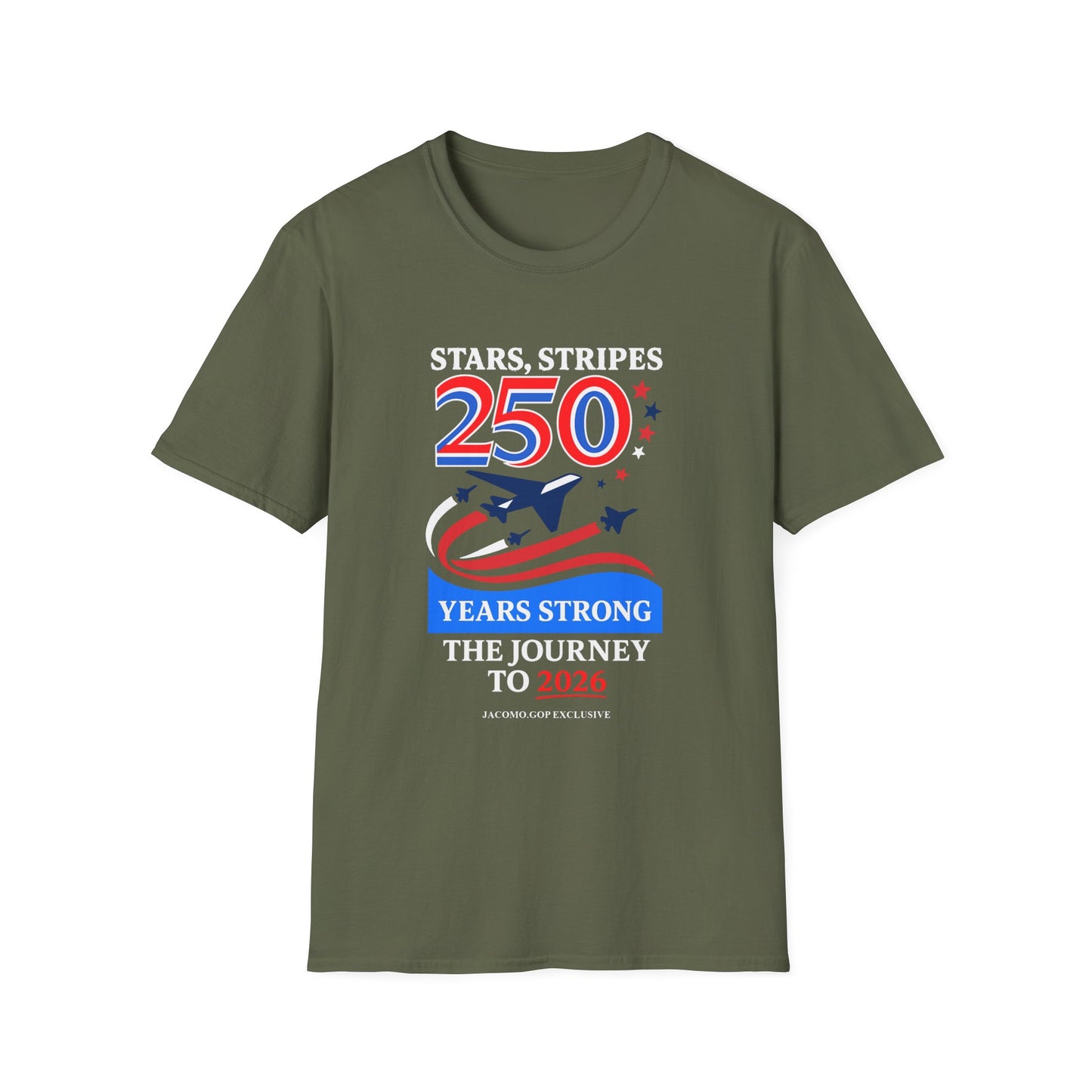Patriotic Anniversary T-Shirt, Fourth of July shirt, Stars and Stripes tee, 250 Years Strong shirt, USA celebration apparel