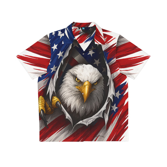 3D Eagle Print Hawaiian Shirt, Stylish Summer Shirt, AOP Shirt