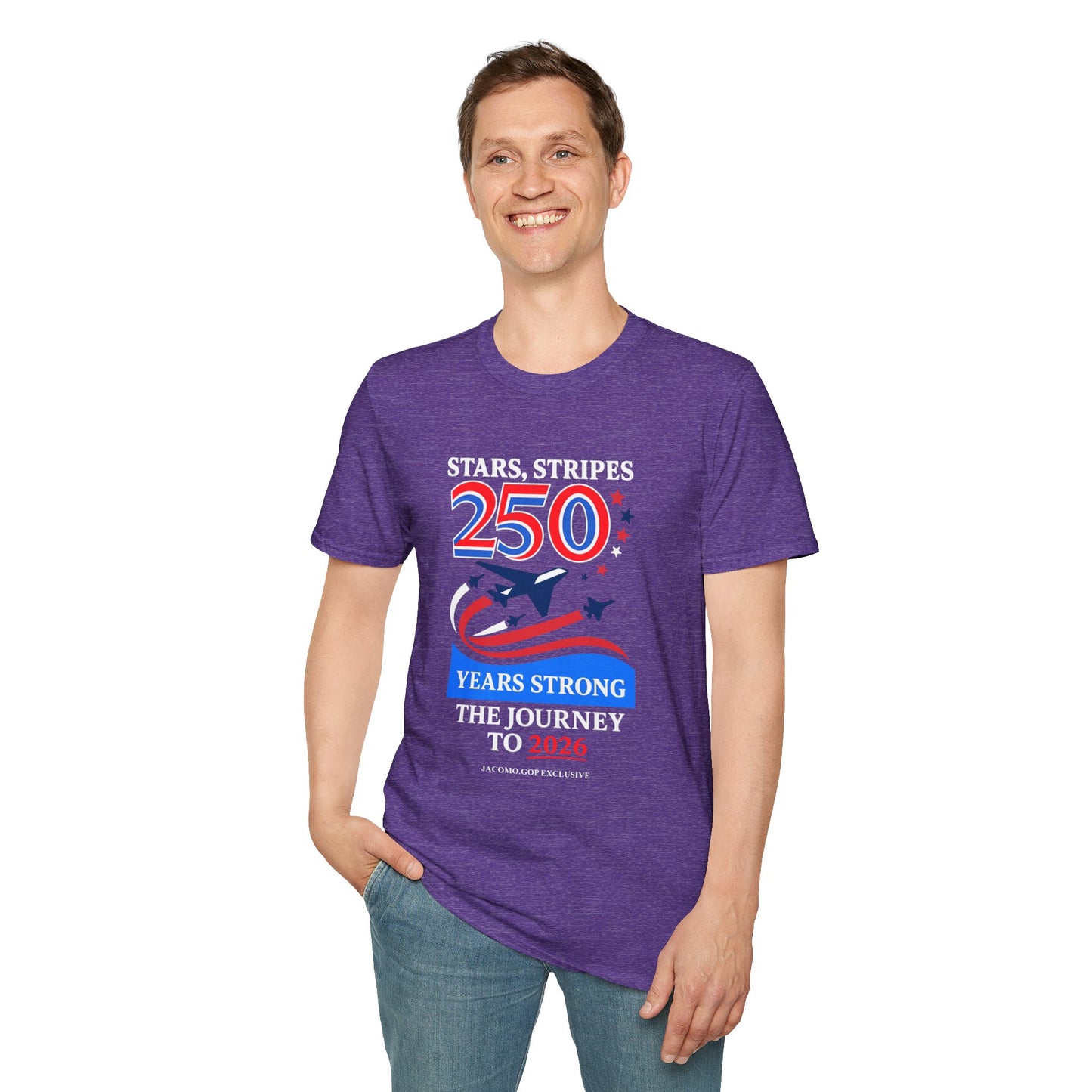 Patriotic Anniversary T-Shirt, Fourth of July shirt, Stars and Stripes tee, 250 Years Strong shirt, USA celebration apparel