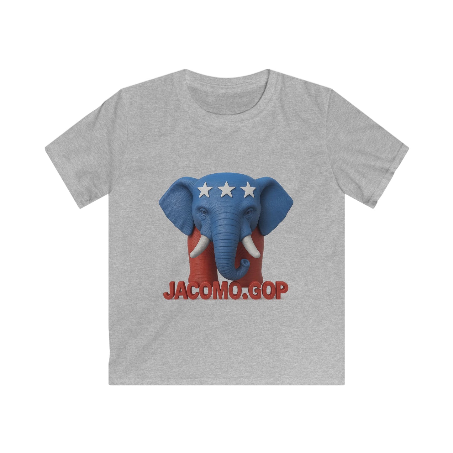 3D Bold JACOMO GOP Elephant Kids/Youth Softstyle Tee, Fun Graphic T-Shirt, Boys and Girls Casual Wear, Birthday Gift, Adventure Tee, Playful Kids Apparel