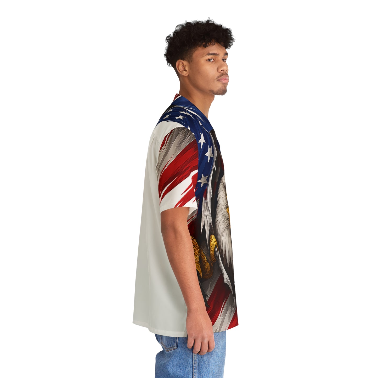 3D Eagle Print Hawaiian Shirt, Stylish Summer Shirt, AOP Shirt