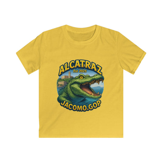3D Alcatraz 1 Kids/Youth Softstyle Tee, Fun Graphic T-Shirt, Boys and Girls Casual Wear, Birthday Gift, Adventure Tee, Playful Kids Apparel