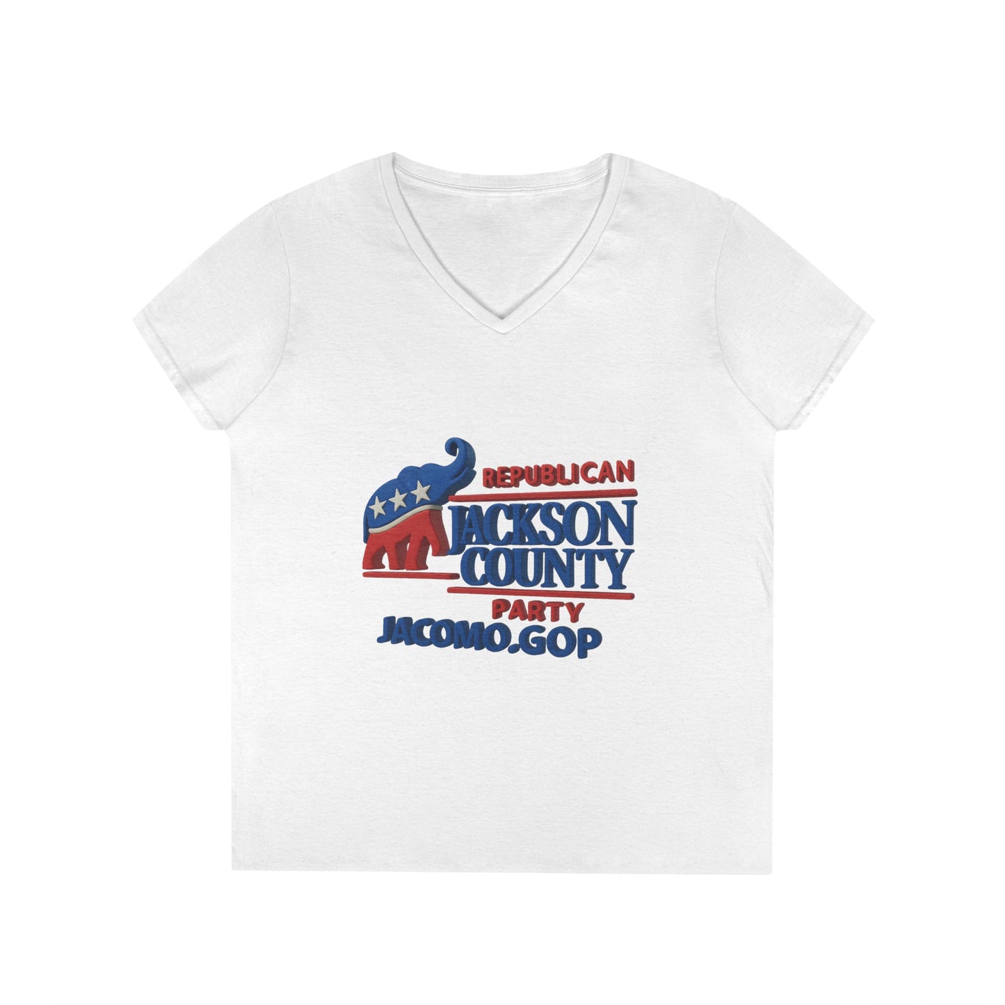 3D Women's Republican County V-Neck T-Shirt for Supporters | Political Apparel, Election Gear, Gift for Activists, Red State Pride, 4th of July