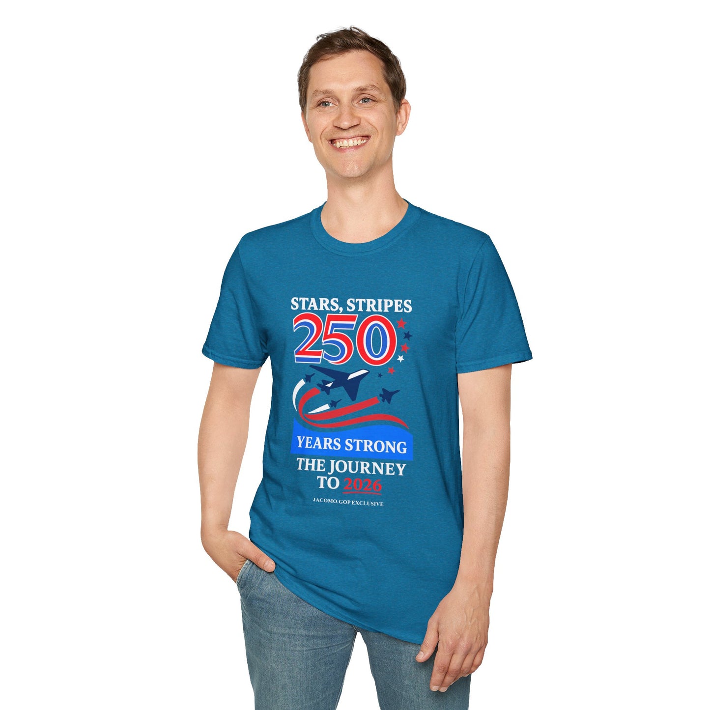 Patriotic Anniversary T-Shirt, Fourth of July shirt, Stars and Stripes tee, 250 Years Strong shirt, USA celebration apparel