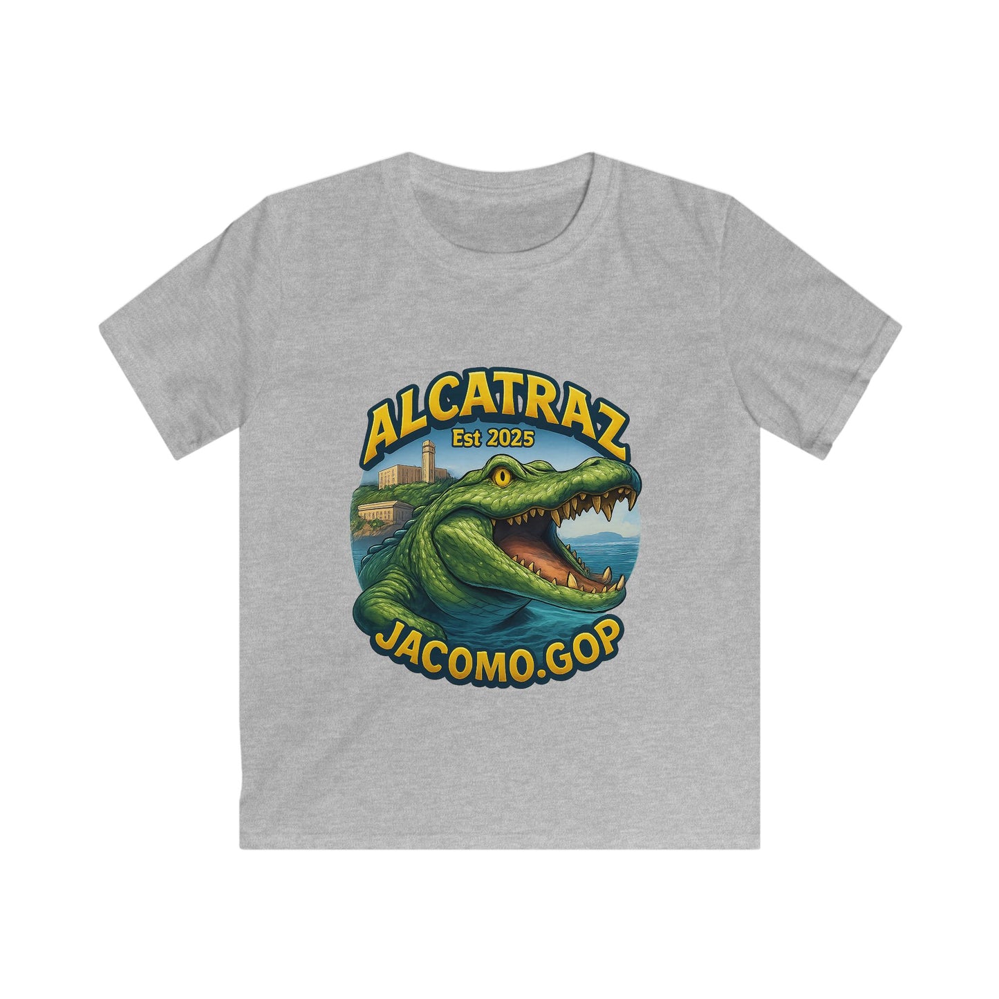 3D Alcatraz 1 Kids/Youth Softstyle Tee, Fun Graphic T-Shirt, Boys and Girls Casual Wear, Birthday Gift, Adventure Tee, Playful Kids Apparel