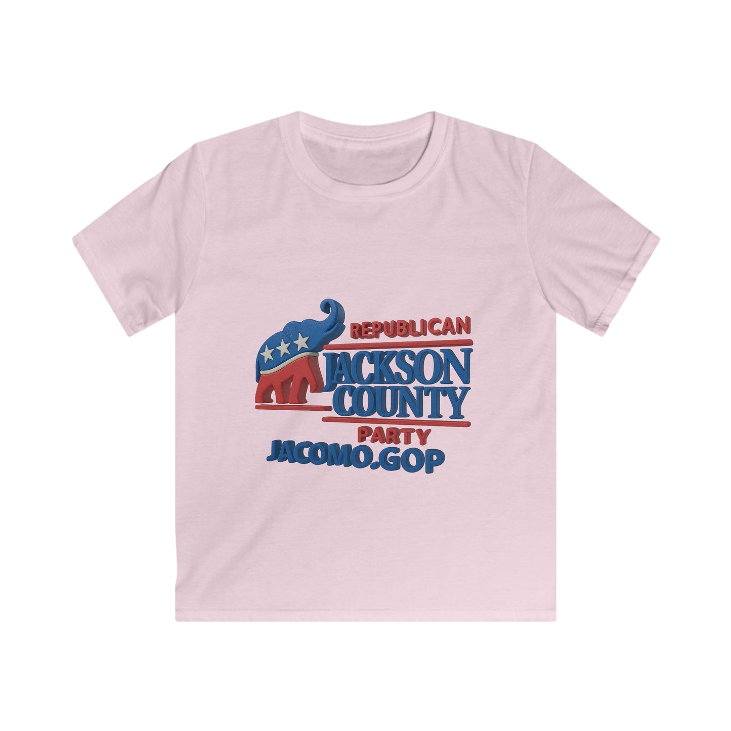 3D GOP PARTY DESIGN Kids/Youth Softstyle Tee, Fun Graphic T-Shirt, Boys and Girls Casual Wear, Birthday Gift, Adventure Tee, Playful Kids Apparel