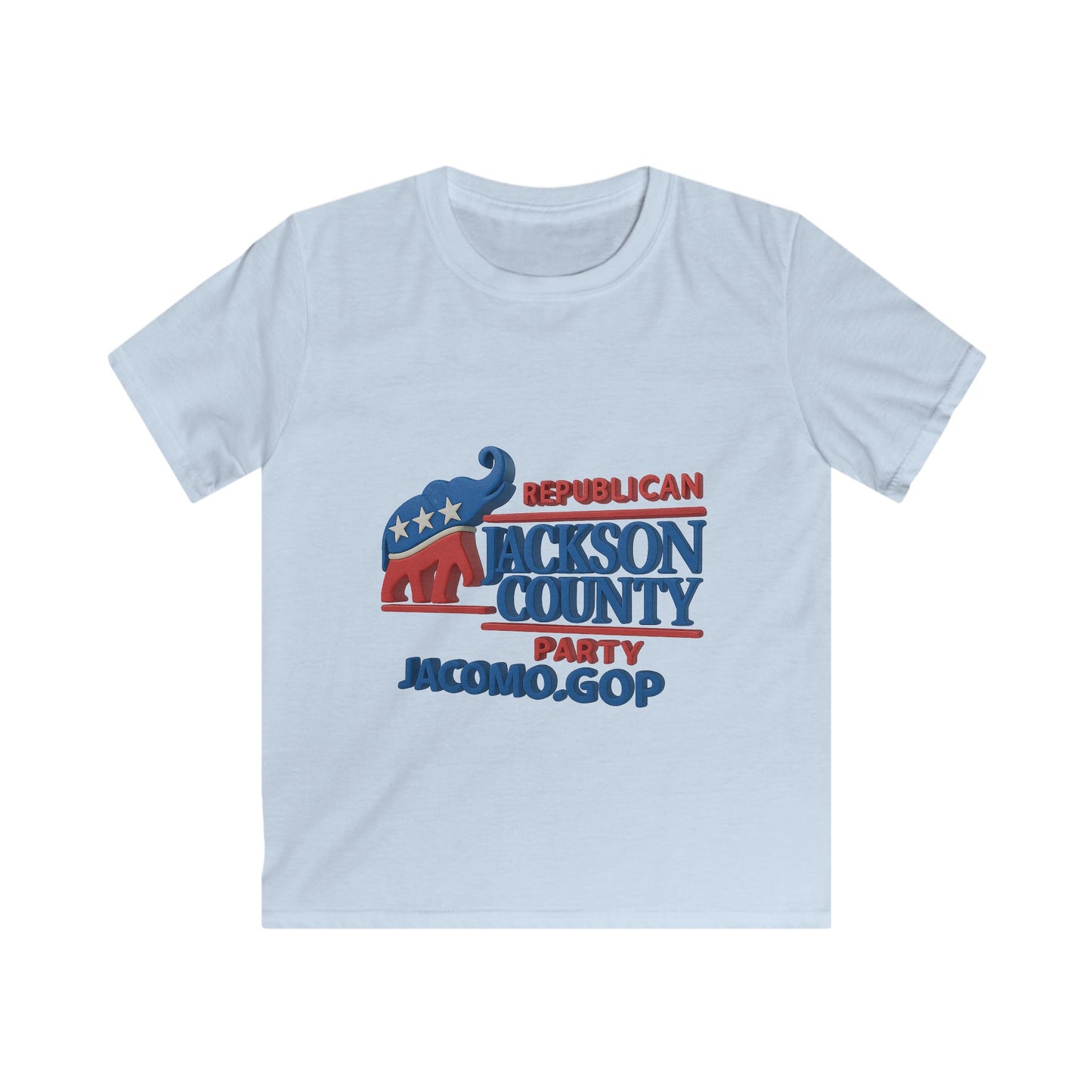 3D GOP PARTY DESIGN Kids/Youth Softstyle Tee, Fun Graphic T-Shirt, Boys and Girls Casual Wear, Birthday Gift, Adventure Tee, Playful Kids Apparel