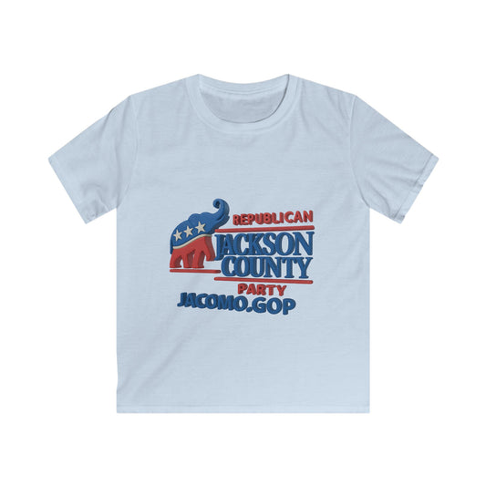 3D GOP PARTY DESIGN Kids/Youth Softstyle Tee, Fun Graphic T-Shirt, Boys and Girls Casual Wear, Birthday Gift, Adventure Tee, Playful Kids Apparel
