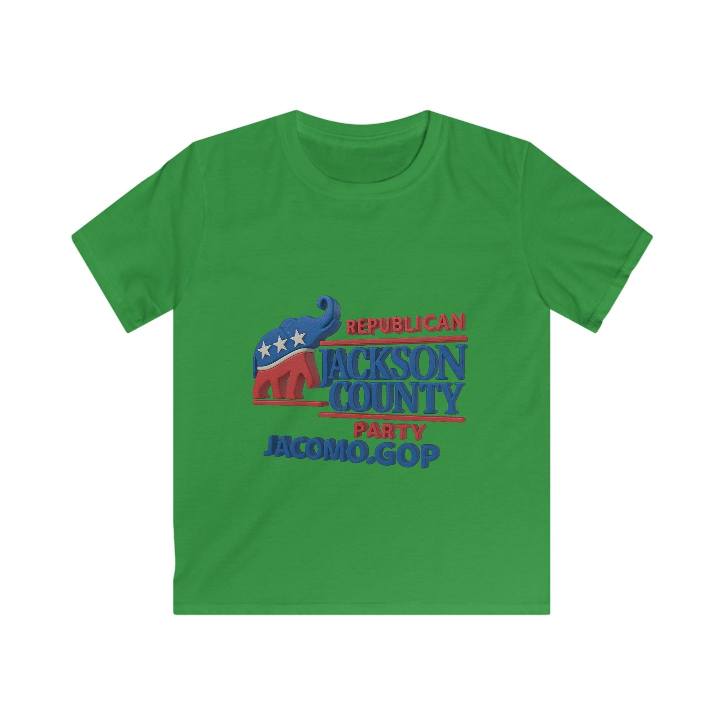 3D GOP PARTY DESIGN Kids/Youth Softstyle Tee, Fun Graphic T-Shirt, Boys and Girls Casual Wear, Birthday Gift, Adventure Tee, Playful Kids Apparel