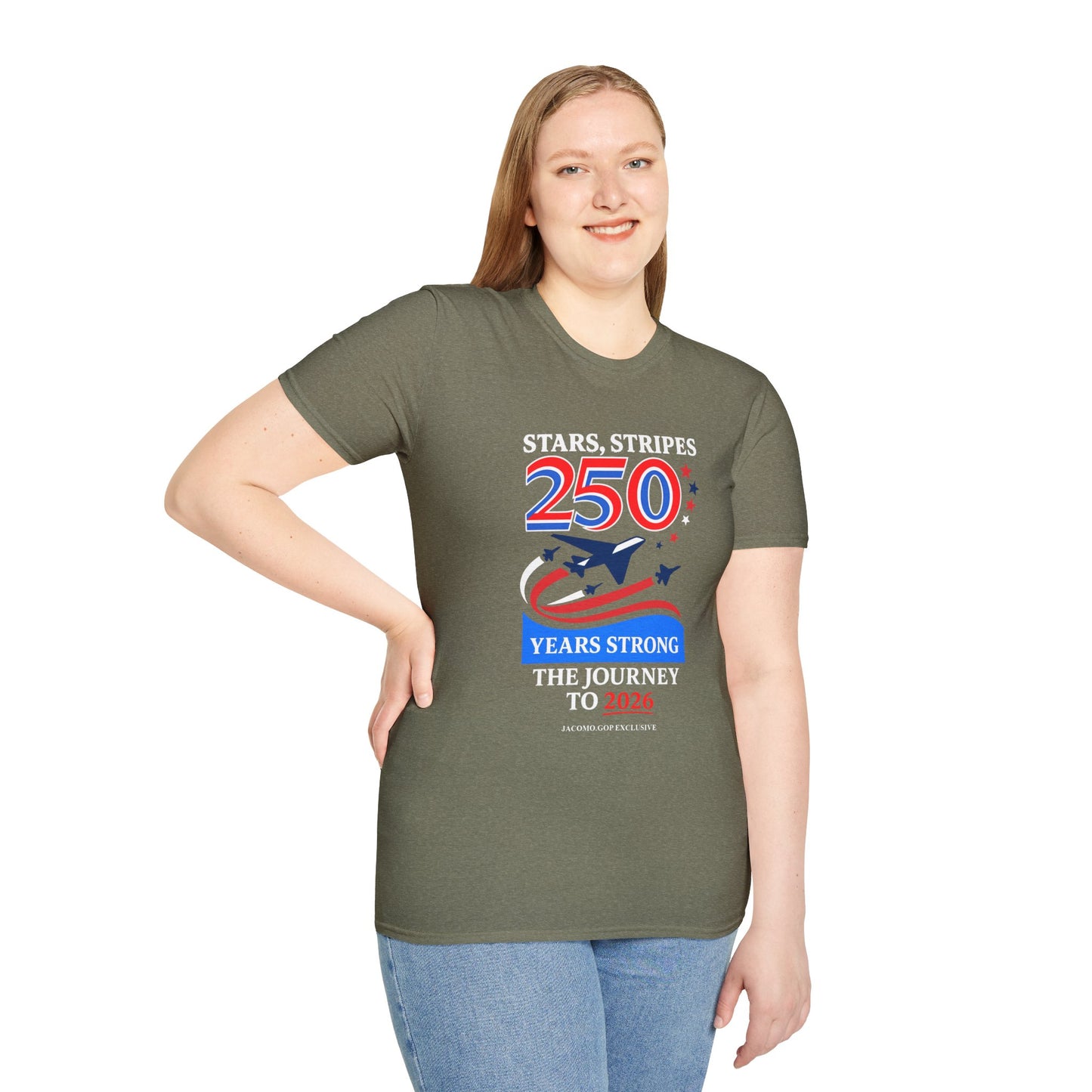 Patriotic Anniversary T-Shirt, Fourth of July shirt, Stars and Stripes tee, 250 Years Strong shirt, USA celebration apparel