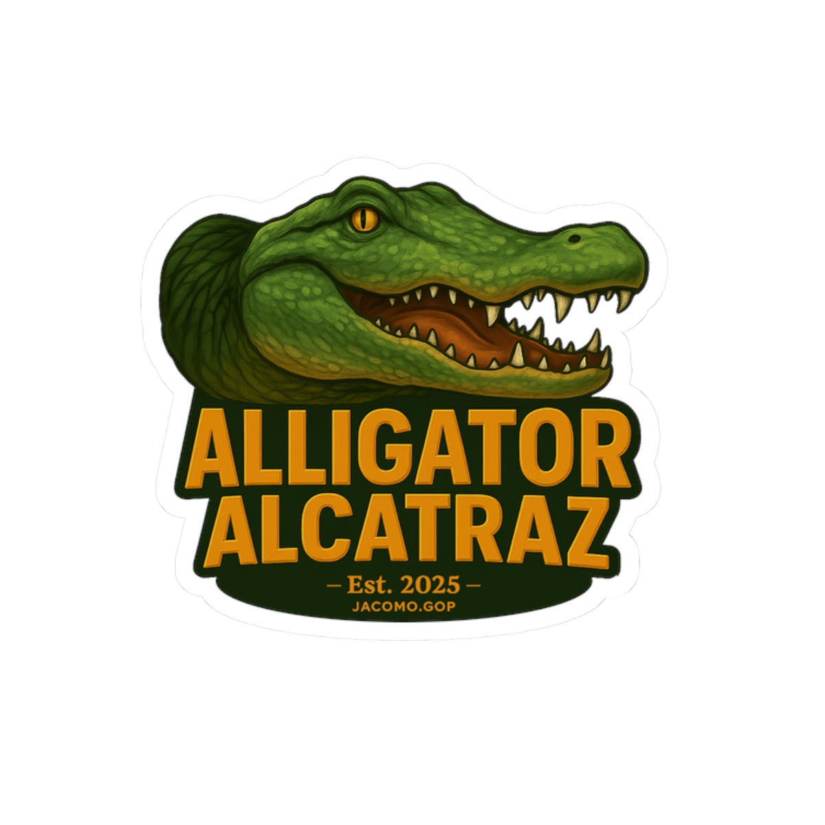 Alligator Alcatraz Kiss-Cut Stickers | Fun, Durable Decals for Kids, Outdoor Enthusiasts, and Collectors
