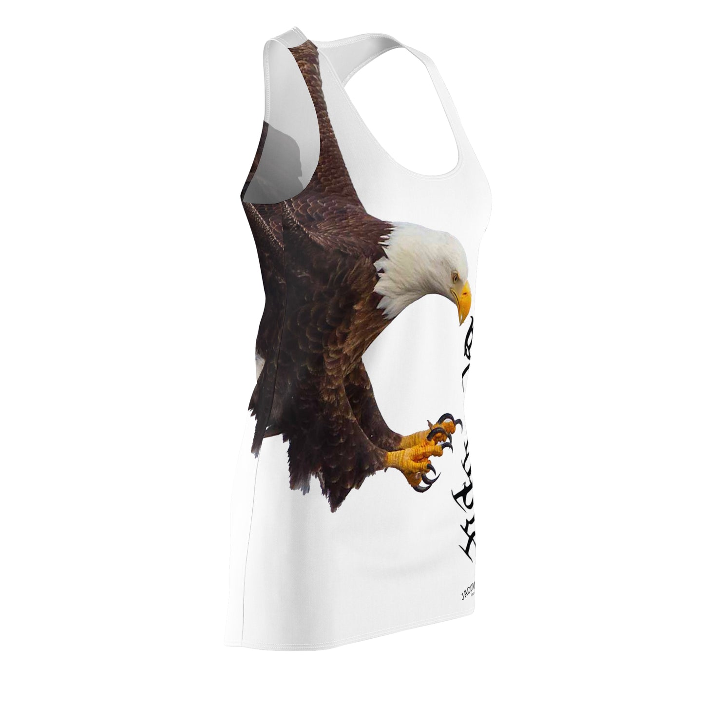 Eagle Design Women's Racerback Dress, Vacation Wear, Summer Dress, Outdoorsy Fashion, Wildlife Lover Gift, Stylish Activewear