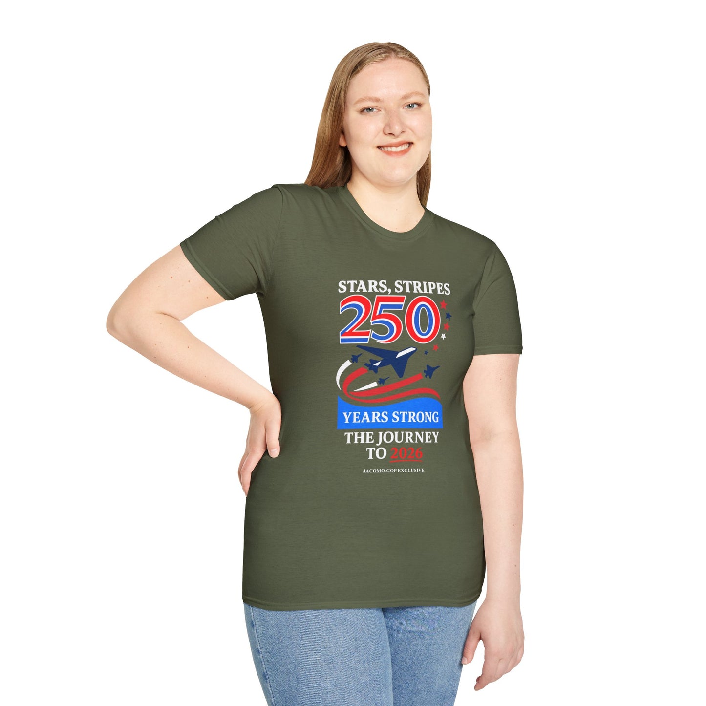 Patriotic Anniversary T-Shirt, Fourth of July shirt, Stars and Stripes tee, 250 Years Strong shirt, USA celebration apparel