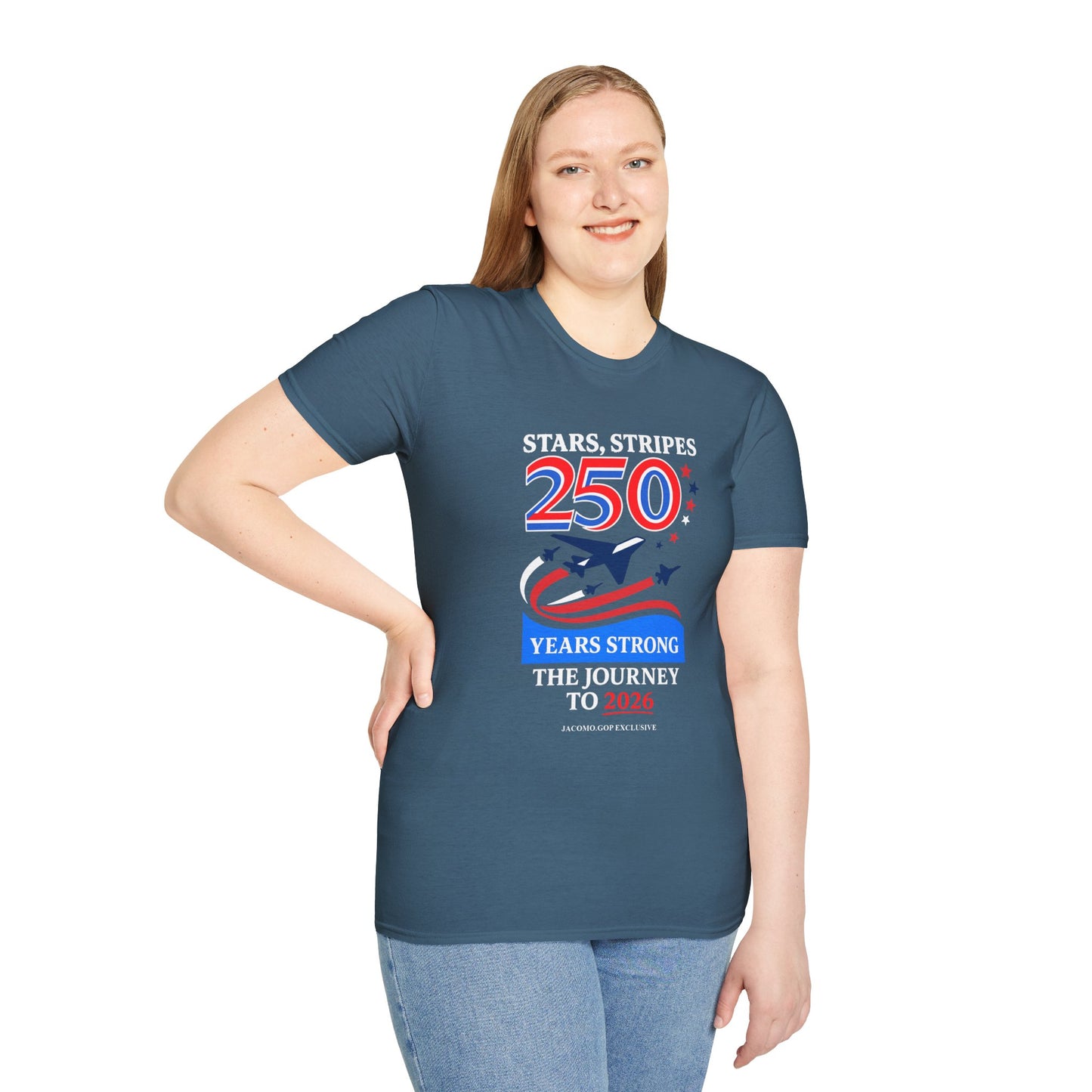 Patriotic Anniversary T-Shirt, Fourth of July shirt, Stars and Stripes tee, 250 Years Strong shirt, USA celebration apparel