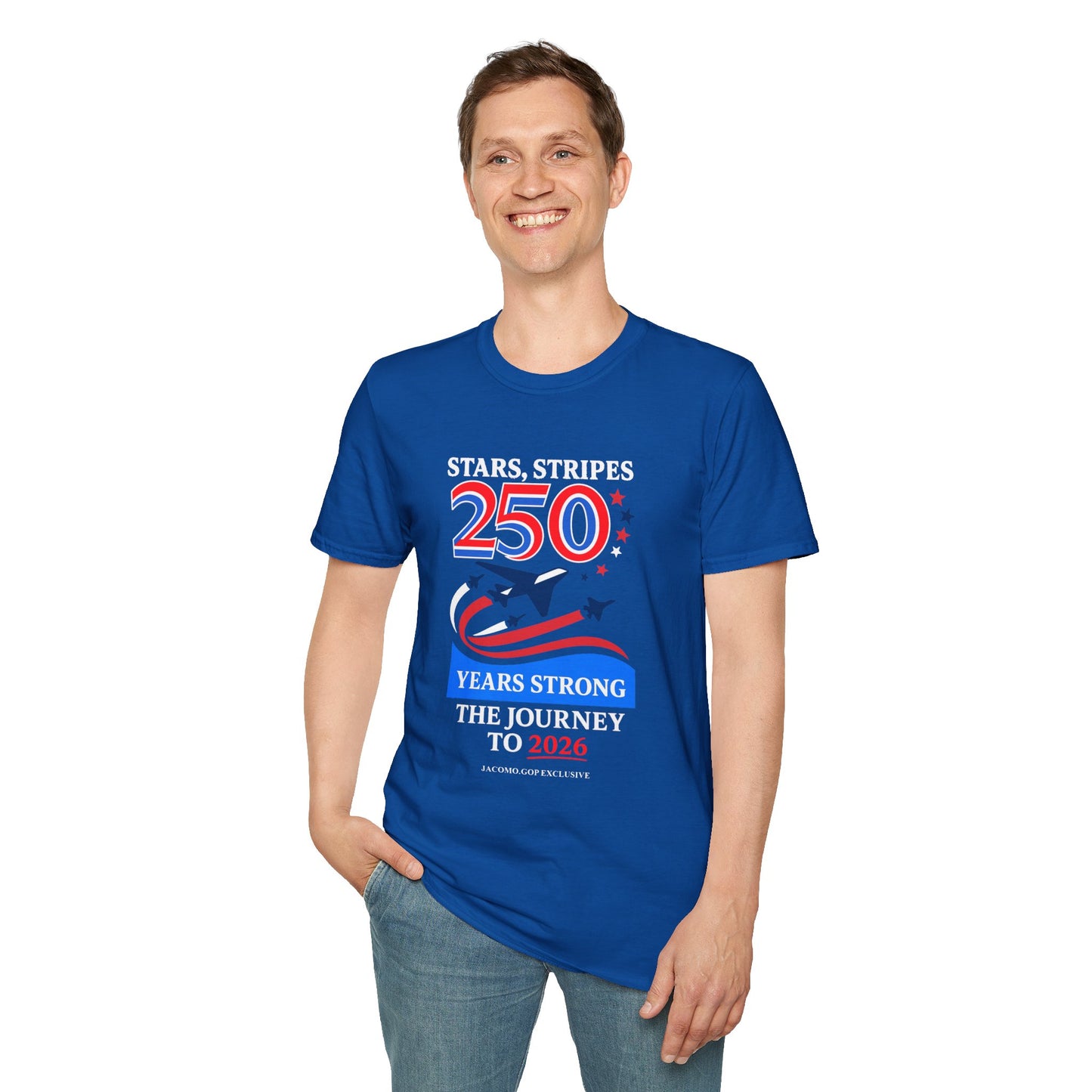 Patriotic Anniversary T-Shirt, Fourth of July shirt, Stars and Stripes tee, 250 Years Strong shirt, USA celebration apparel