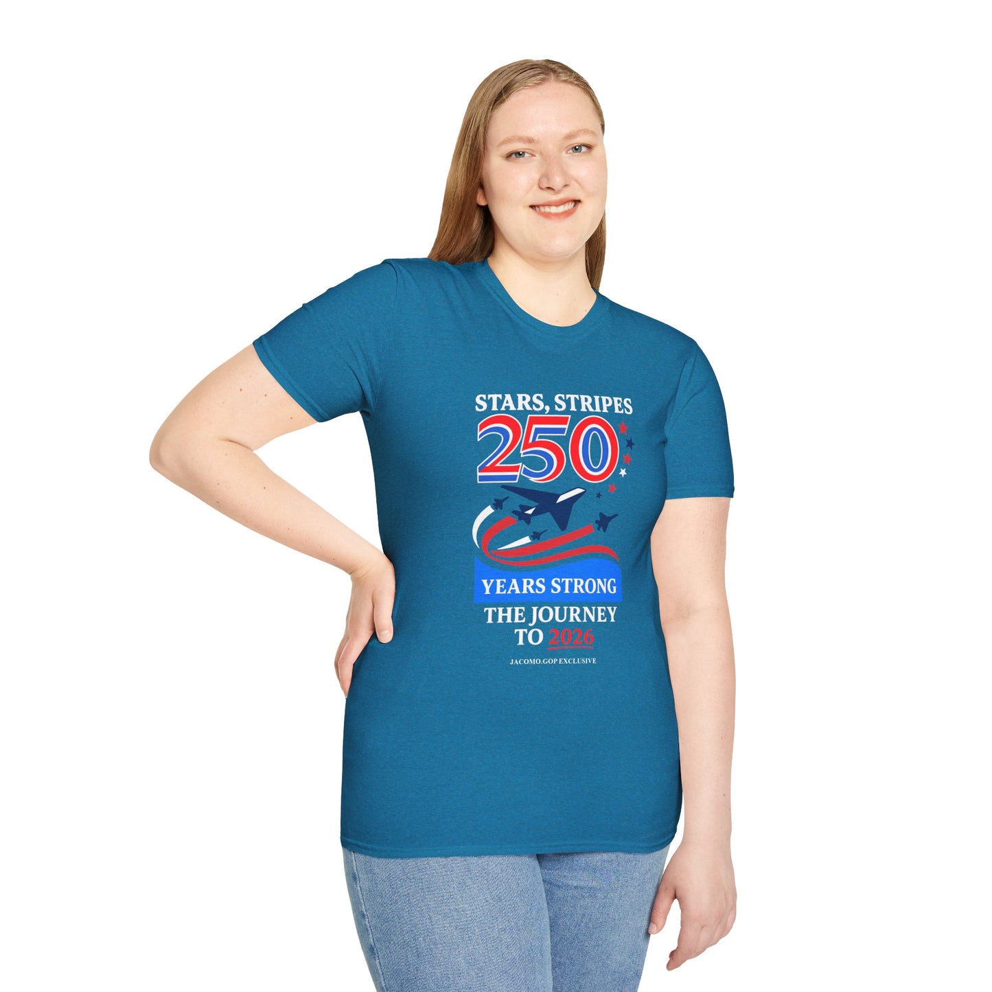 Patriotic Anniversary T-Shirt, Fourth of July shirt, Stars and Stripes tee, 250 Years Strong shirt, USA celebration apparel