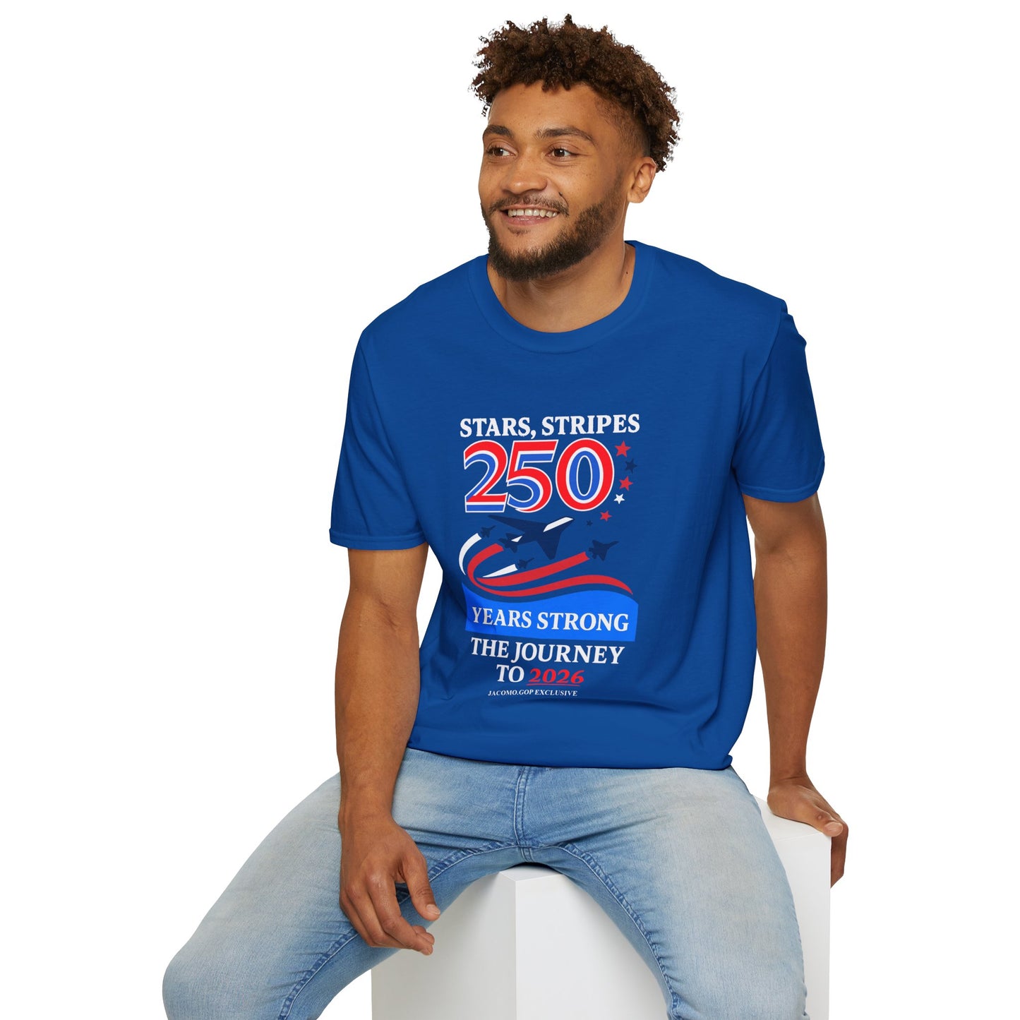 Patriotic Anniversary T-Shirt, Fourth of July shirt, Stars and Stripes tee, 250 Years Strong shirt, USA celebration apparel