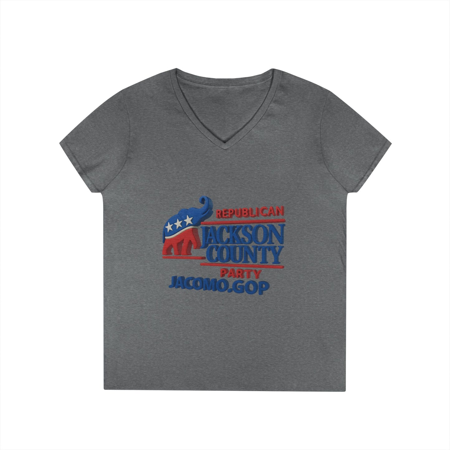 3D Women's Republican County V-Neck T-Shirt for Supporters | Political Apparel, Election Gear, Gift for Activists, Red State Pride, 4th of July