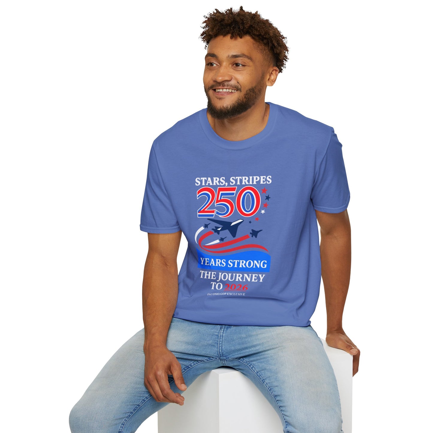 Patriotic Anniversary T-Shirt, Fourth of July shirt, Stars and Stripes tee, 250 Years Strong shirt, USA celebration apparel