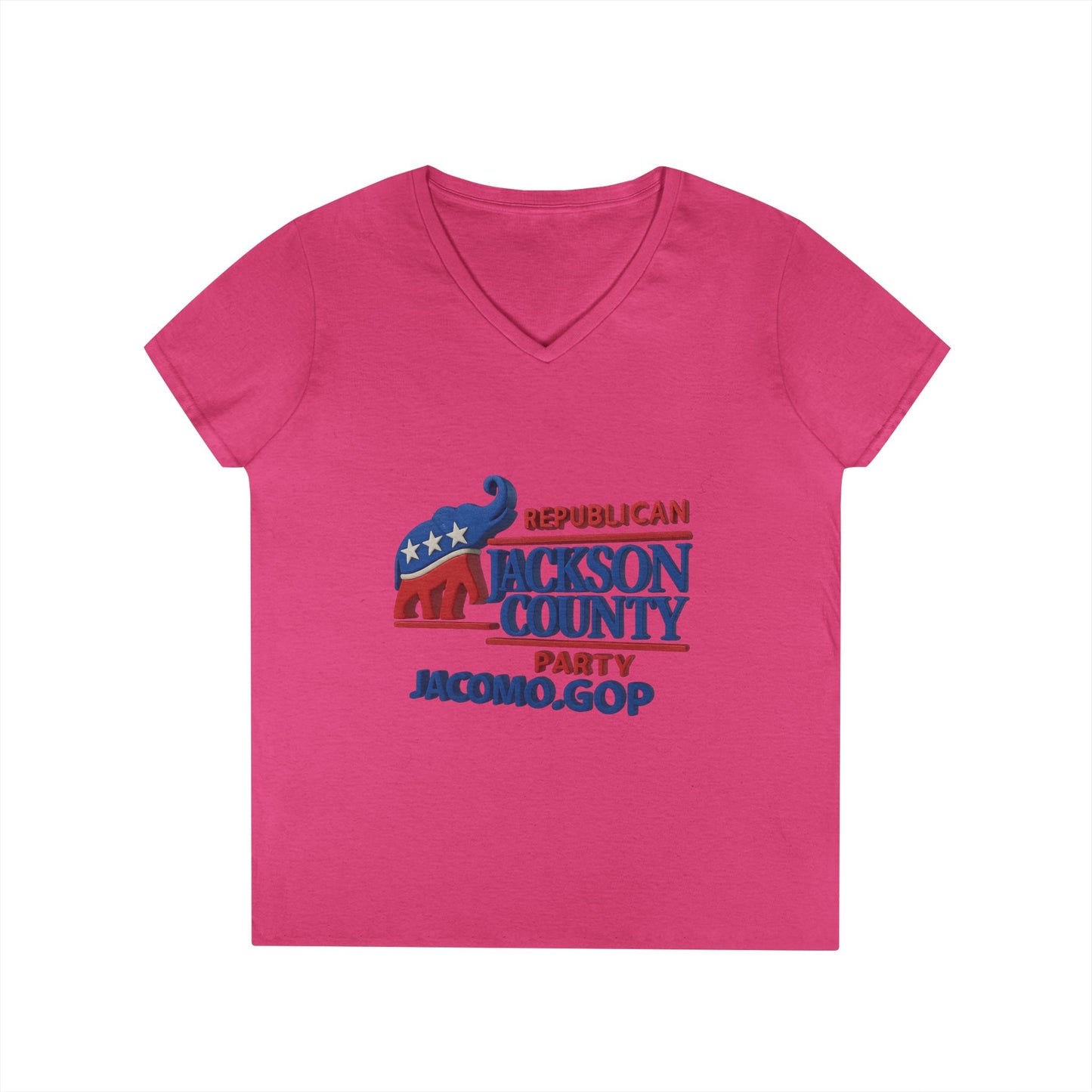 3D Women's Republican County V-Neck T-Shirt for Supporters | Political Apparel, Election Gear, Gift for Activists, Red State Pride, 4th of July