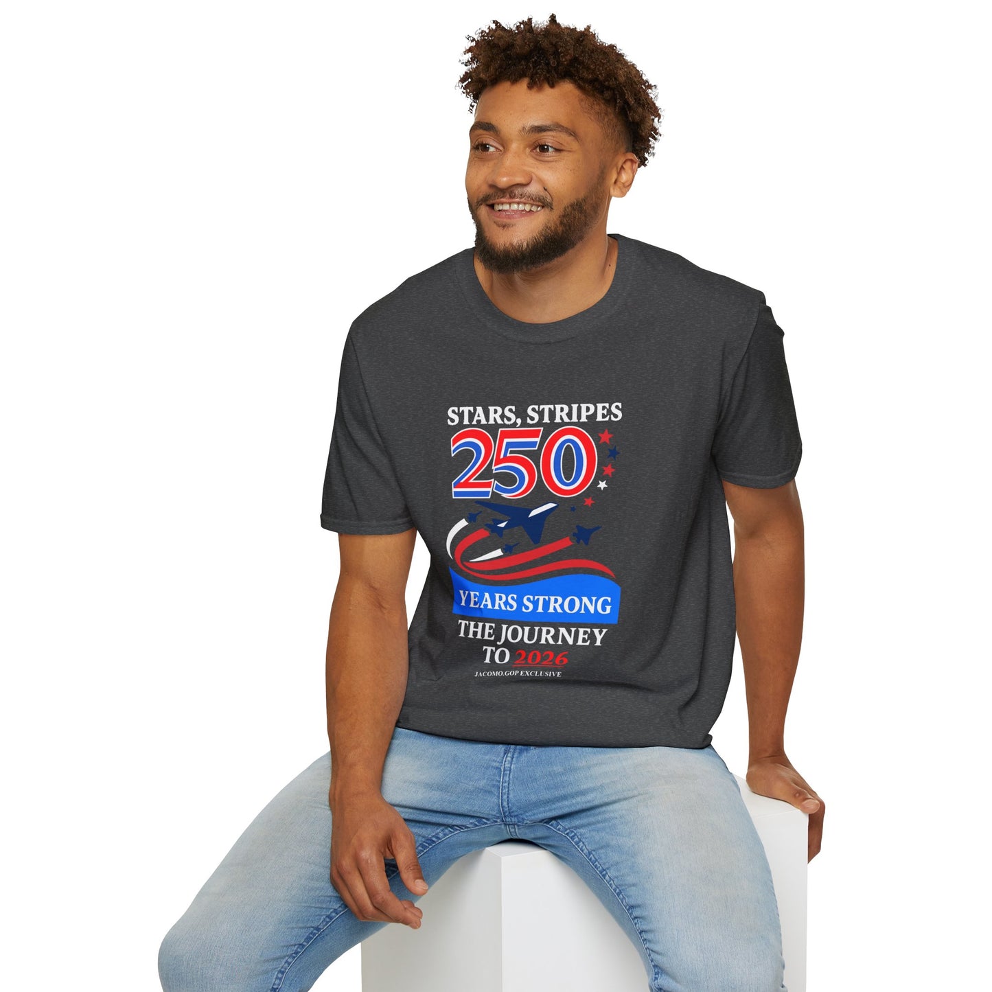 Patriotic Anniversary T-Shirt, Fourth of July shirt, Stars and Stripes tee, 250 Years Strong shirt, USA celebration apparel