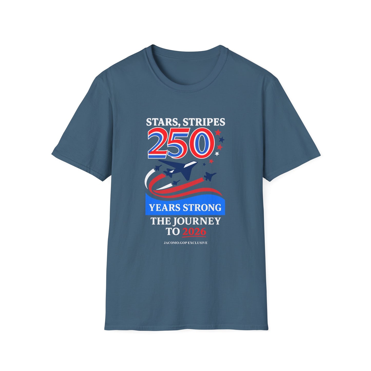 Patriotic Anniversary T-Shirt, Fourth of July shirt, Stars and Stripes tee, 250 Years Strong shirt, USA celebration apparel