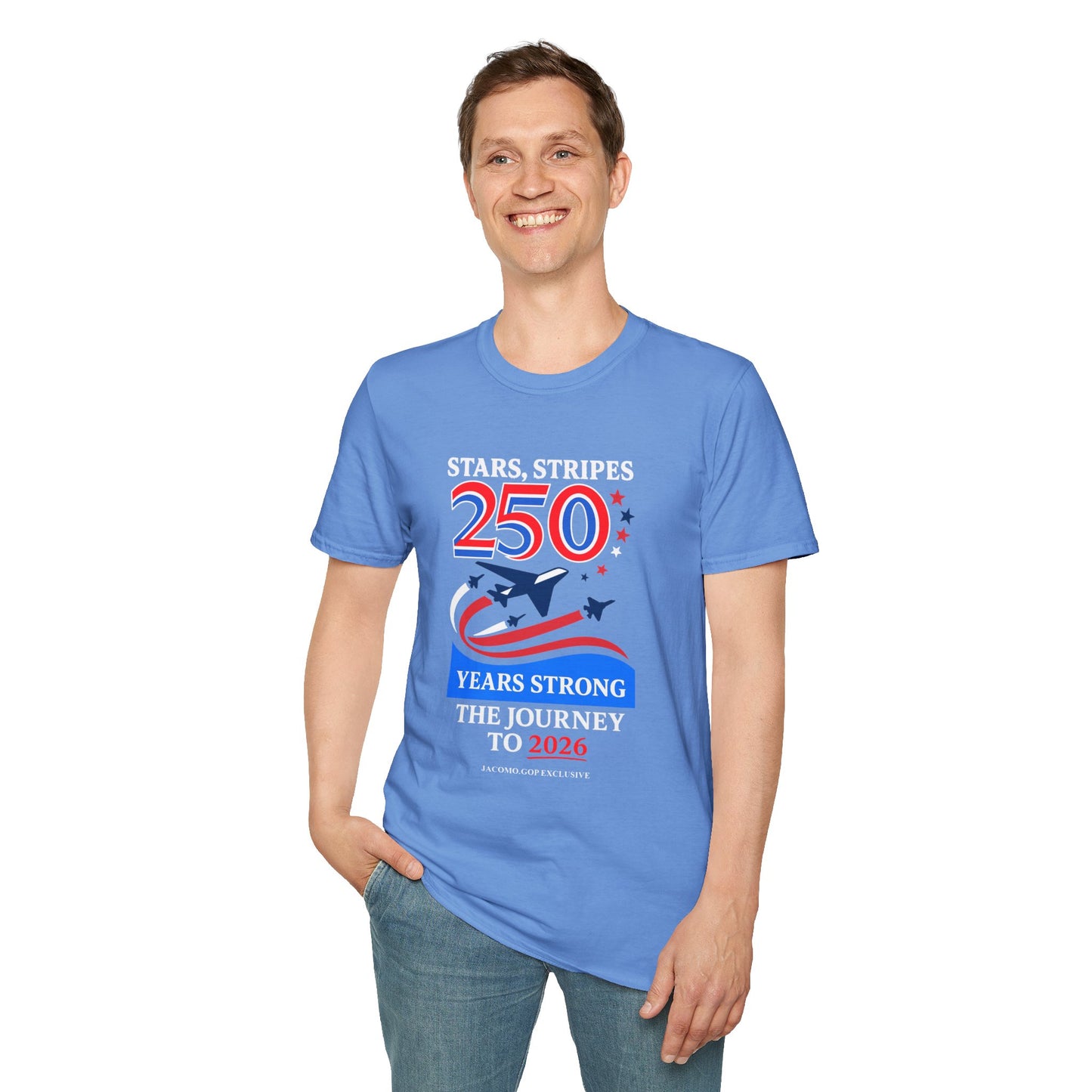 Patriotic Anniversary T-Shirt, Fourth of July shirt, Stars and Stripes tee, 250 Years Strong shirt, USA celebration apparel