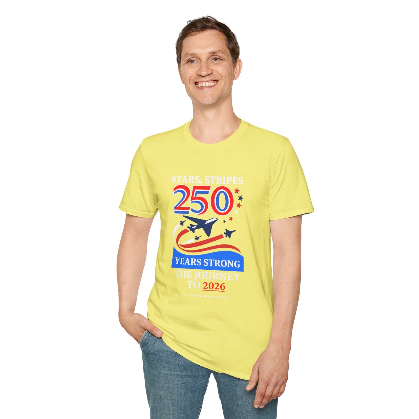 Patriotic Anniversary T-Shirt, Fourth of July shirt, Stars and Stripes tee, 250 Years Strong shirt, USA celebration apparel
