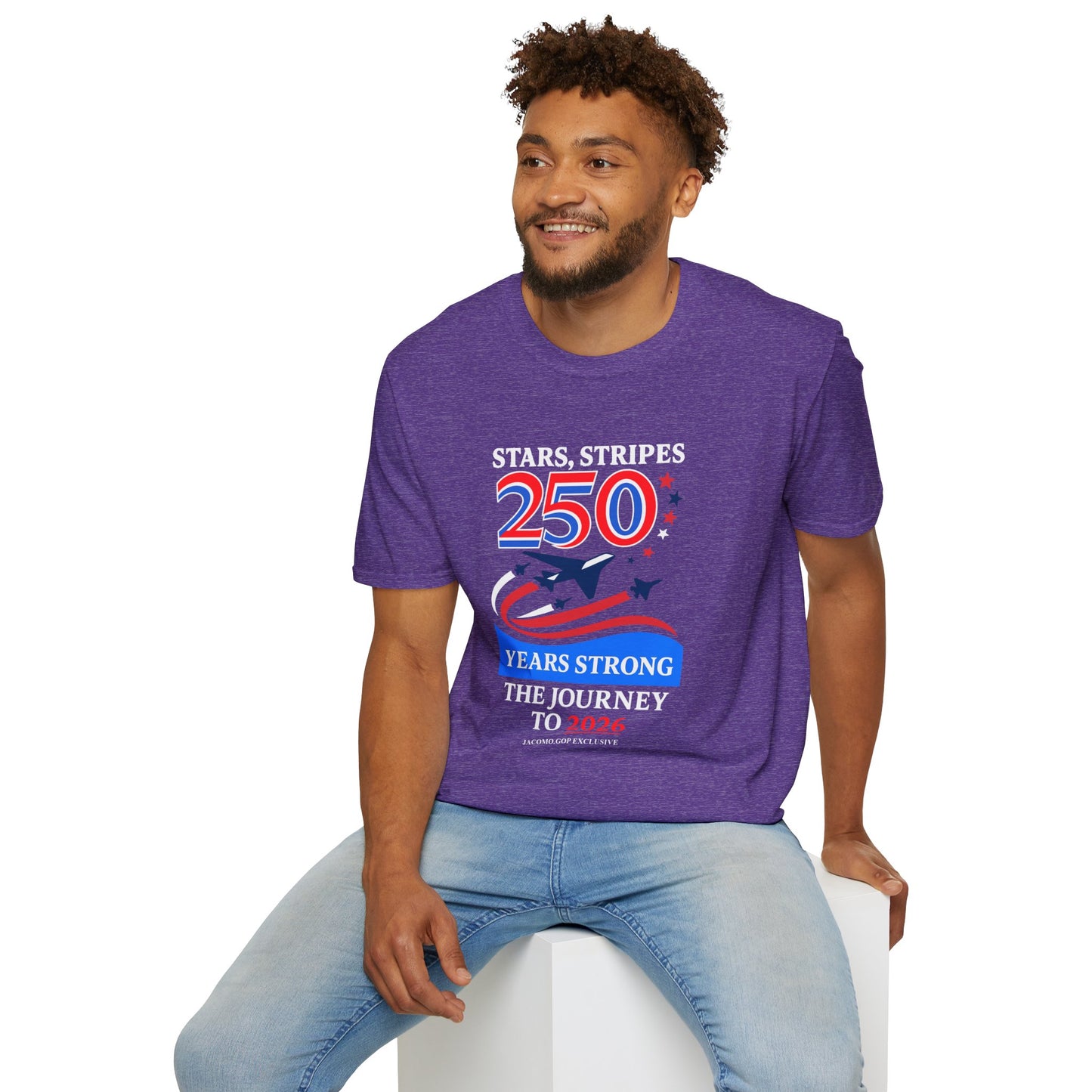 Patriotic Anniversary T-Shirt, Fourth of July shirt, Stars and Stripes tee, 250 Years Strong shirt, USA celebration apparel