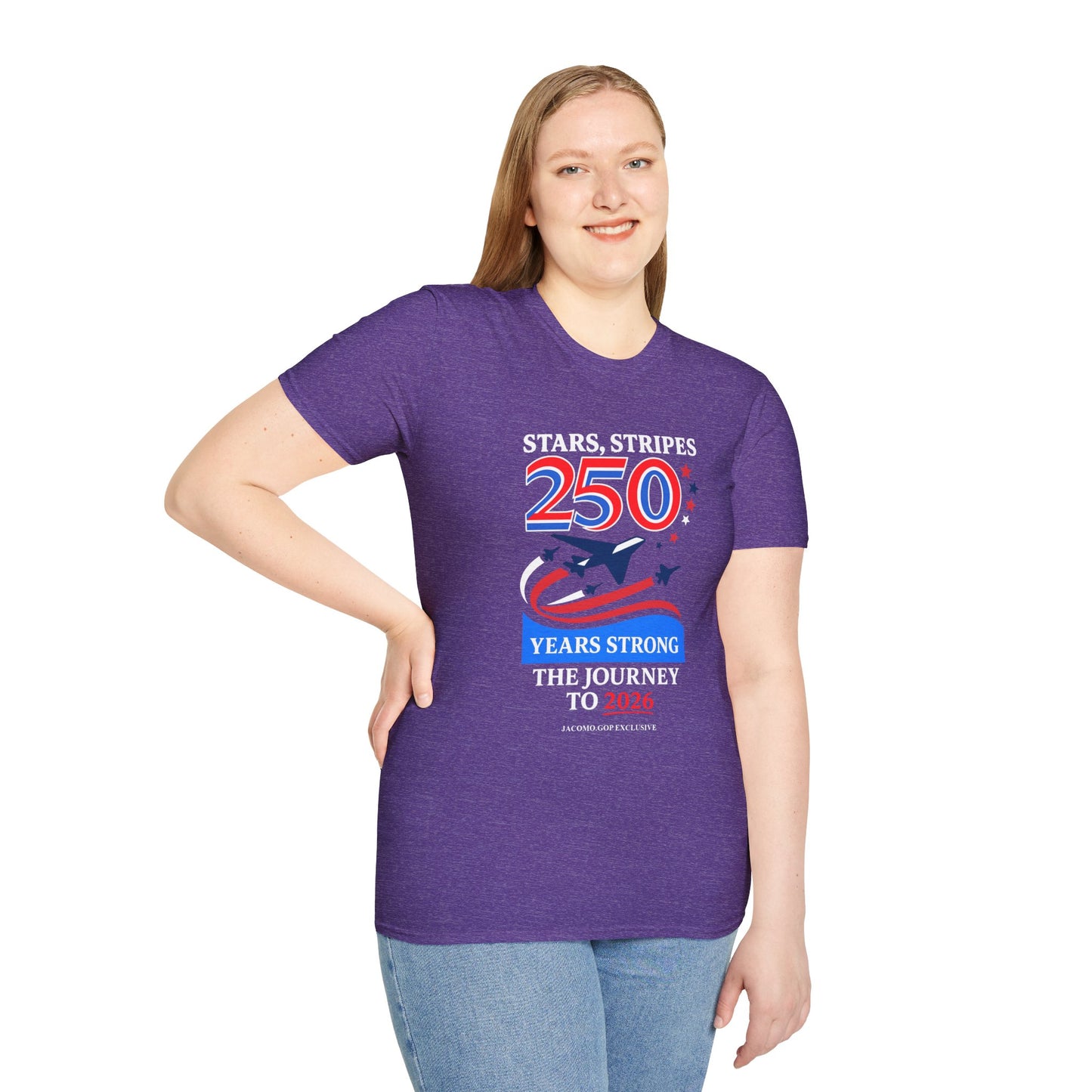 Patriotic Anniversary T-Shirt, Fourth of July shirt, Stars and Stripes tee, 250 Years Strong shirt, USA celebration apparel