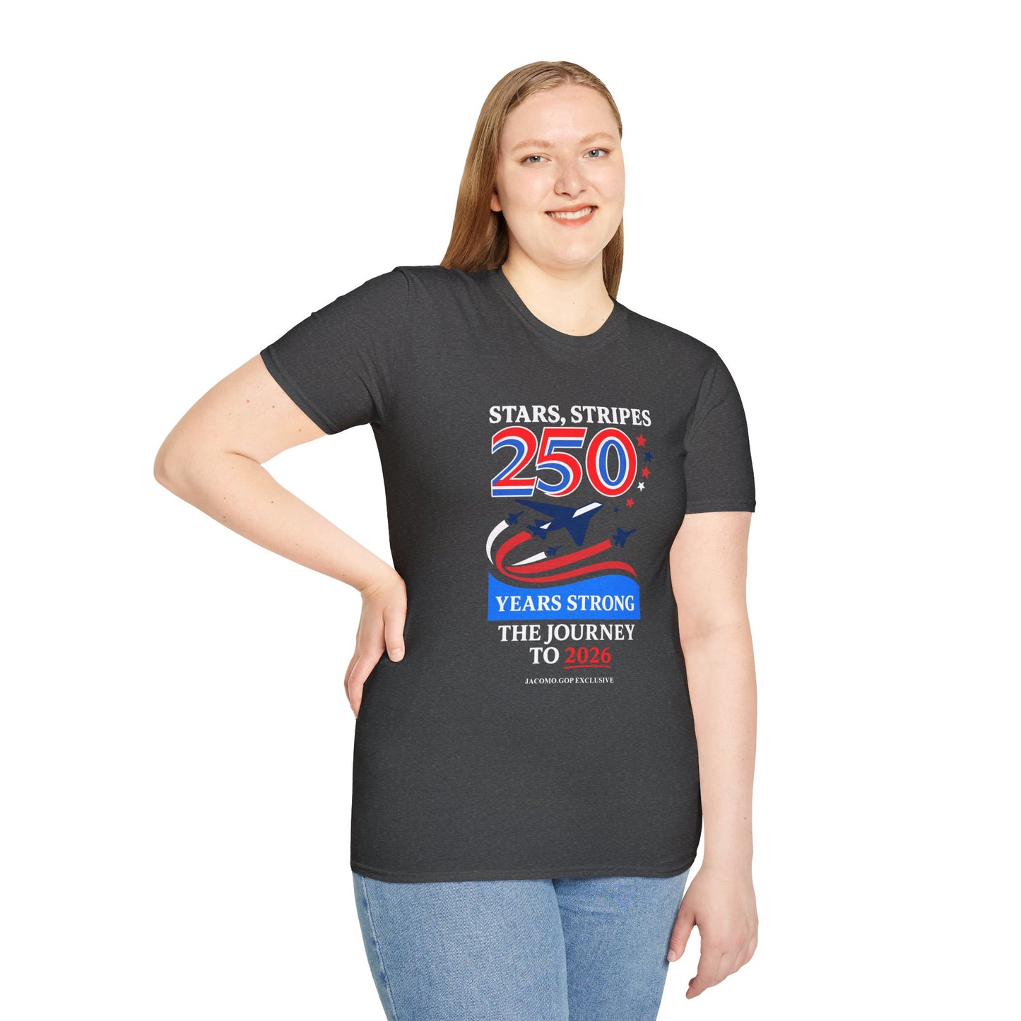 Patriotic Anniversary T-Shirt, Fourth of July shirt, Stars and Stripes tee, 250 Years Strong shirt, USA celebration apparel