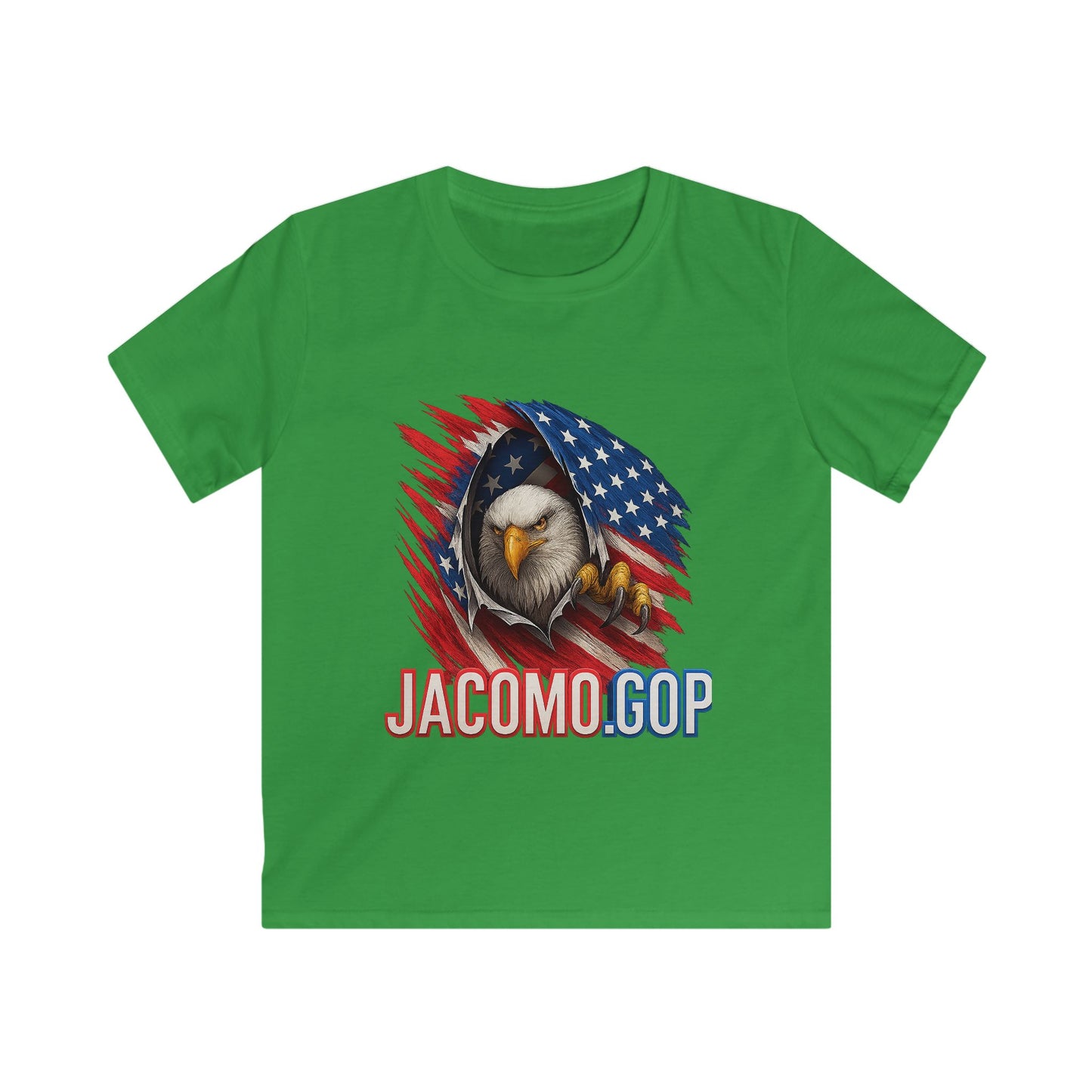 3D JACOMO GOP EAGLE Kids/Youth Softstyle Tee, Fun Graphic T-Shirt, Boys and Girls Casual Wear, Birthday Gift, Adventure Tee, Playful Kids Apparel