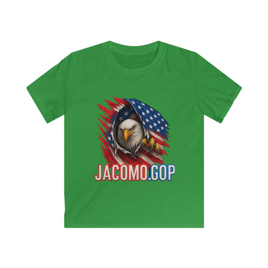 3D JACOMO GOP EAGLE Kids/Youth Softstyle Tee, Fun Graphic T-Shirt, Boys and Girls Casual Wear, Birthday Gift, Adventure Tee, Playful Kids Apparel